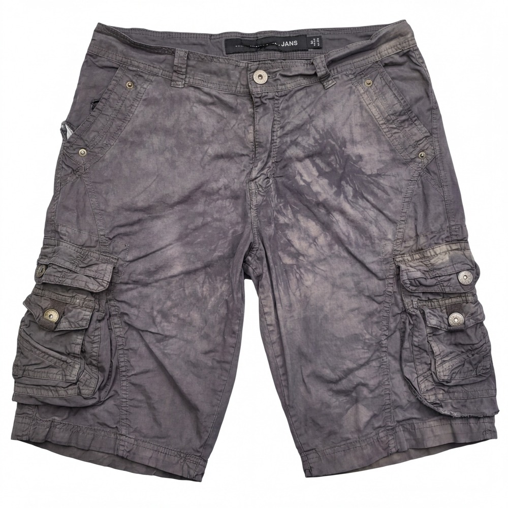 XRAY JEANS Men's Size 36 Grey Over-Dyed‎ Tie-Dye Cotton Distressed Cargo Shorts
